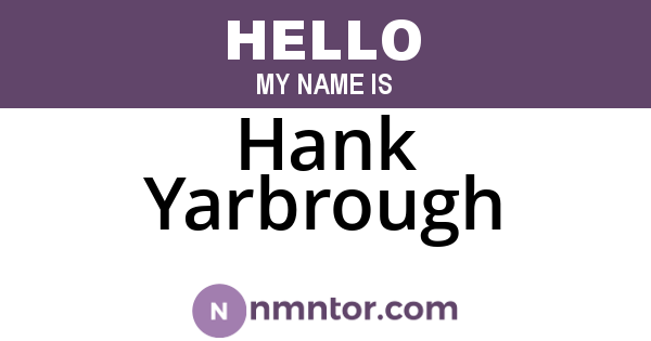 Hank Yarbrough