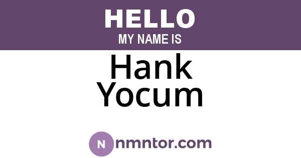 Hank Yocum