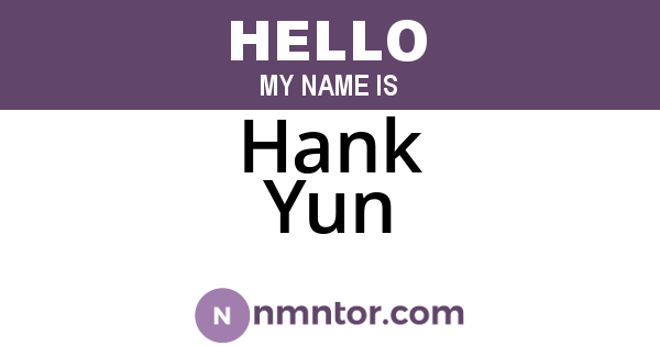 Hank Yun
