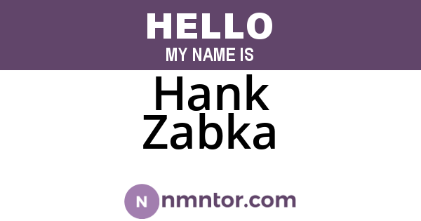 Hank Zabka