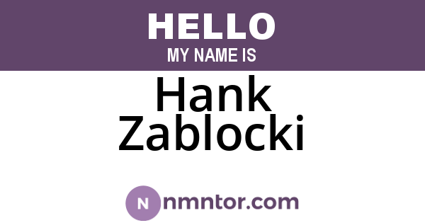 Hank Zablocki