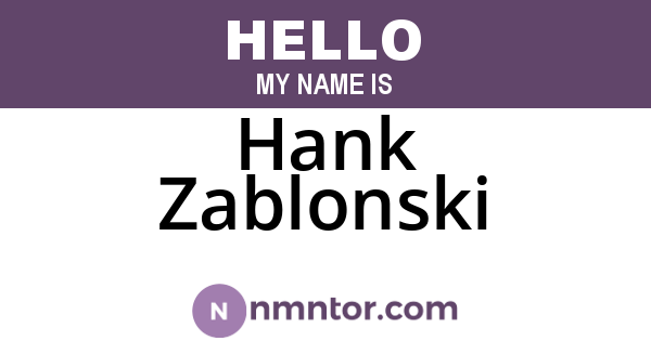 Hank Zablonski