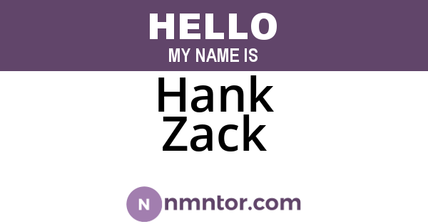 Hank Zack