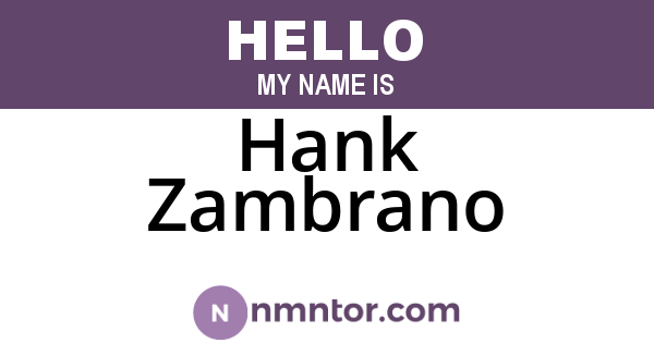 Hank Zambrano
