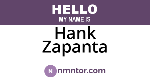 Hank Zapanta