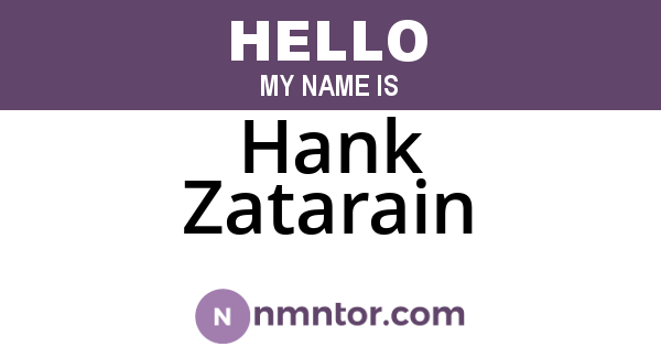 Hank Zatarain