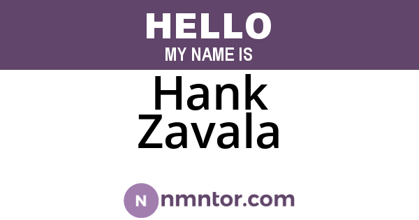 Hank Zavala