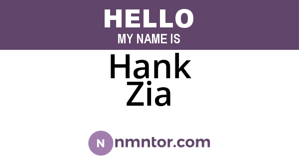 Hank Zia