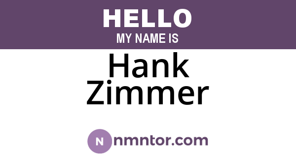 Hank Zimmer