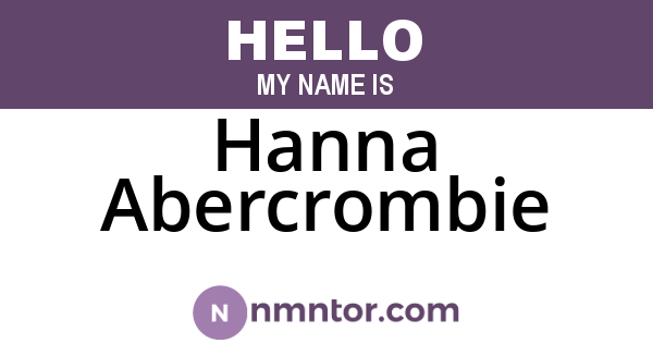 Hanna Abercrombie
