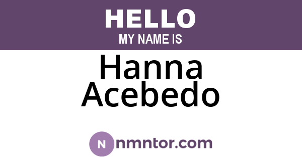 Hanna Acebedo