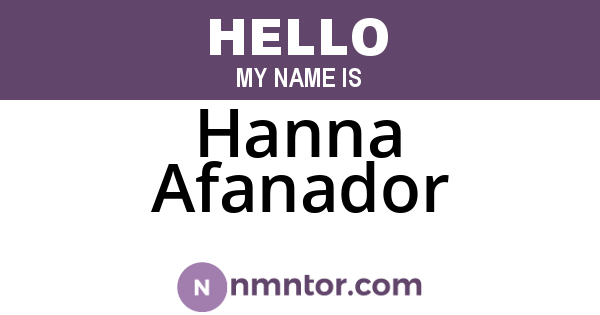 Hanna Afanador