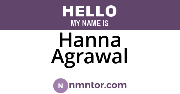Hanna Agrawal