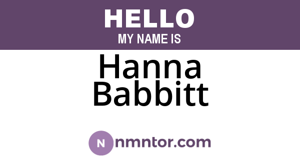 Hanna Babbitt
