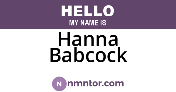 Hanna Babcock