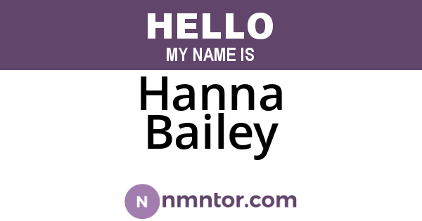 Hanna Bailey