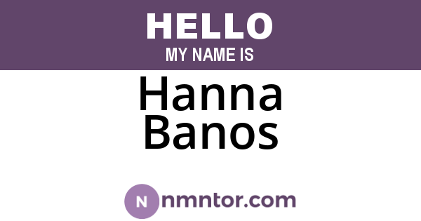 Hanna Banos