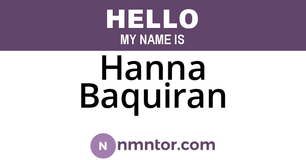 Hanna Baquiran