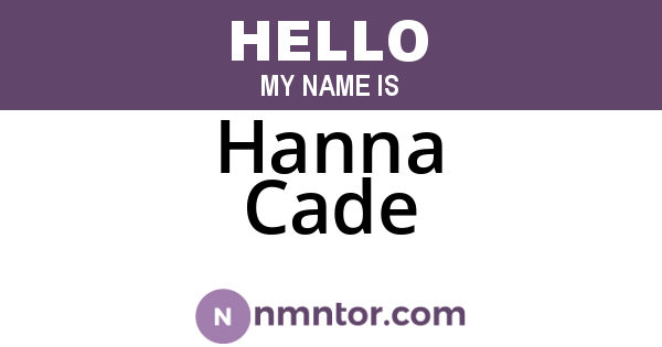 Hanna Cade