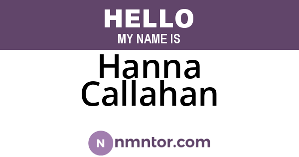 Hanna Callahan