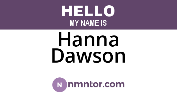 Hanna Dawson