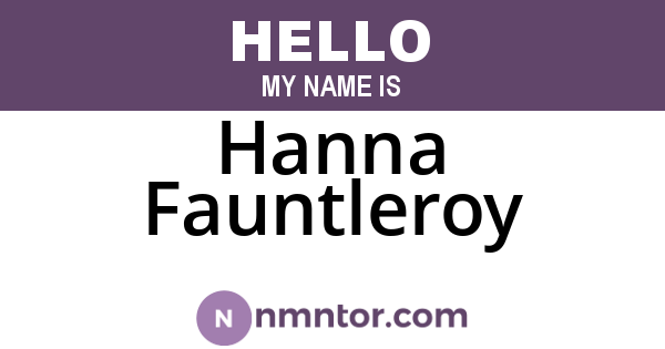 Hanna Fauntleroy