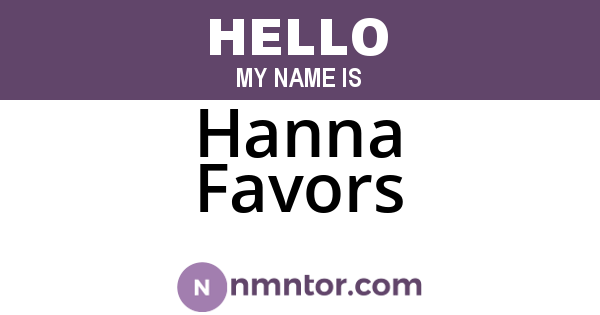Hanna Favors