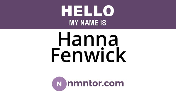Hanna Fenwick