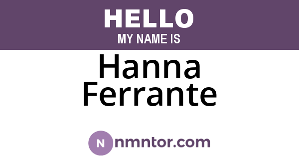 Hanna Ferrante