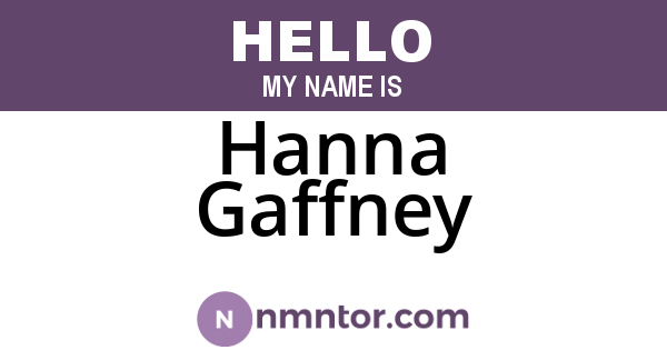 Hanna Gaffney