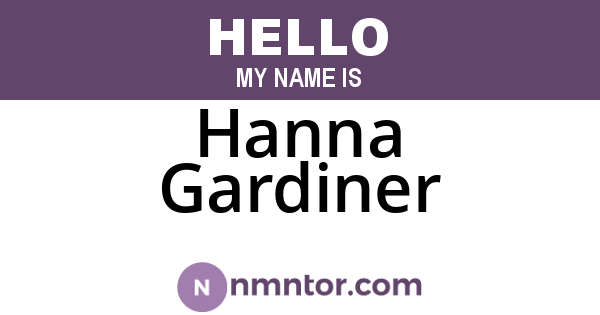 Hanna Gardiner