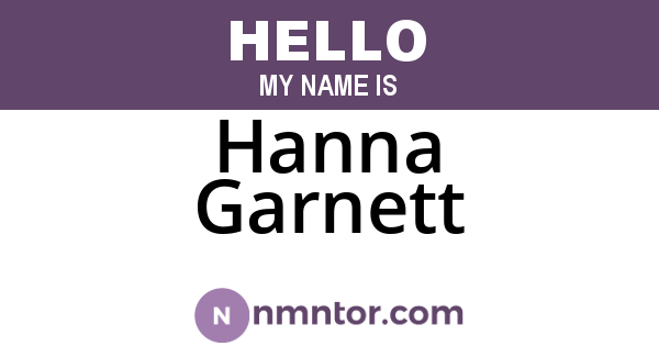 Hanna Garnett