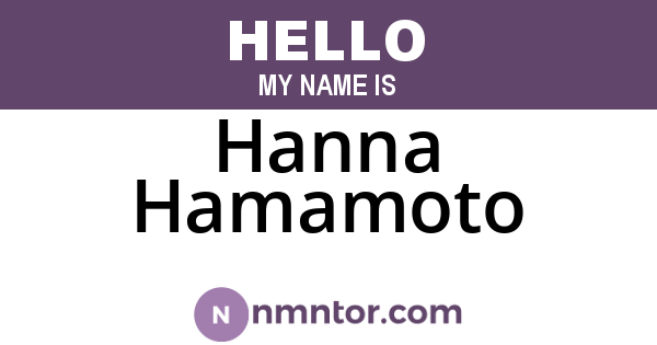 Hanna Hamamoto