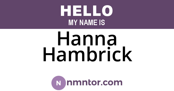 Hanna Hambrick