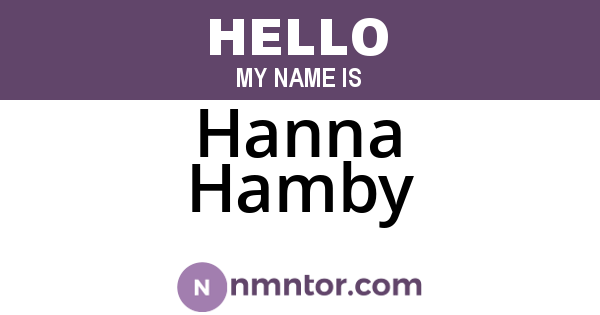 Hanna Hamby