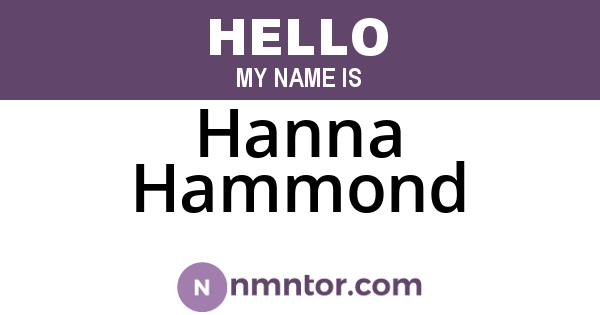 Hanna Hammond
