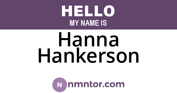 Hanna Hankerson