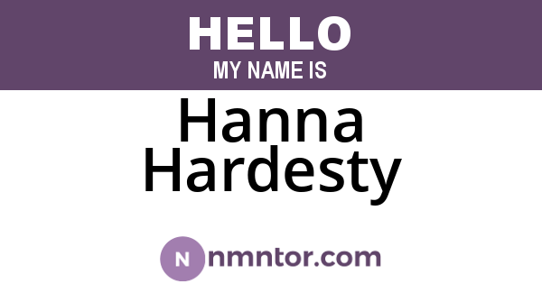 Hanna Hardesty