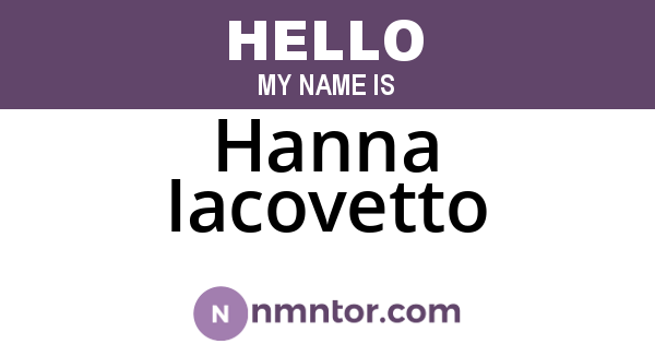 Hanna Iacovetto