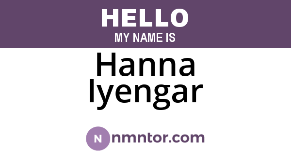 Hanna Iyengar