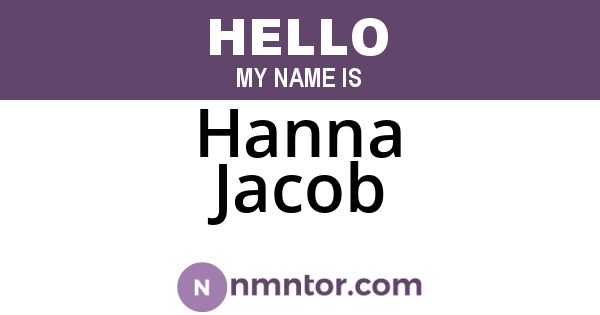 Hanna Jacob