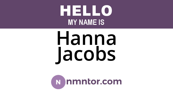 Hanna Jacobs