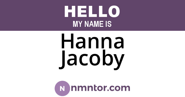 Hanna Jacoby
