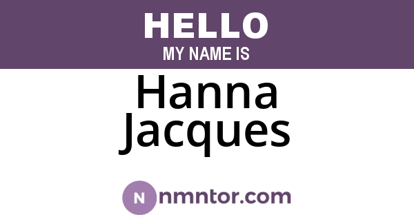 Hanna Jacques