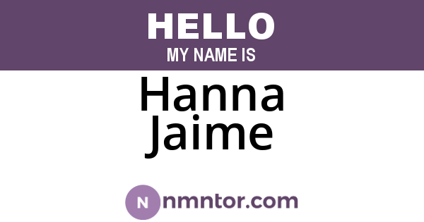 Hanna Jaime