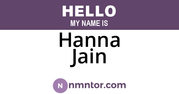 Hanna Jain