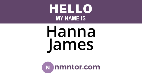Hanna James
