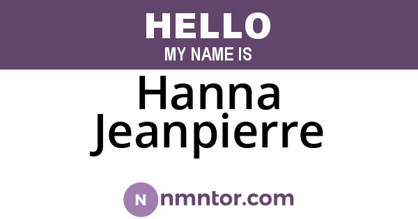 Hanna Jeanpierre