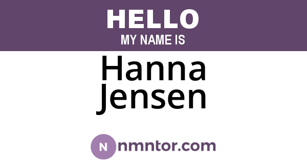 Hanna Jensen
