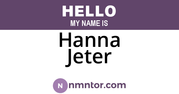 Hanna Jeter